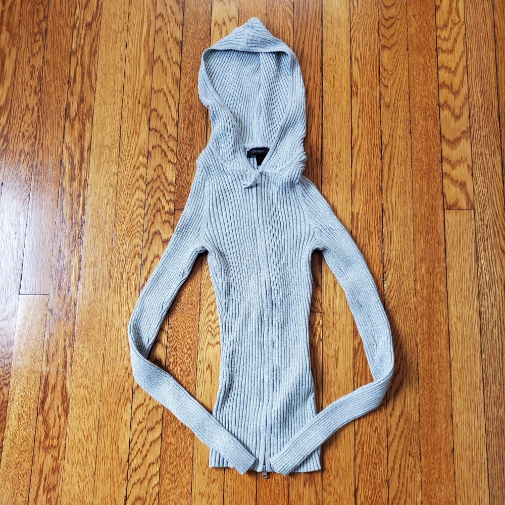 Express Stretchy Knit Hoodie Size XS